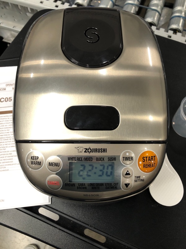 Photo 2 of ***TESTED***Zojirushi NS-LGC05XB Micom Rice Cooker & Warmer, 3-Cups (uncooked), Stainless Black