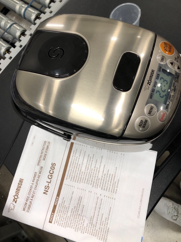 Photo 3 of ***TESTED***Zojirushi NS-LGC05XB Micom Rice Cooker & Warmer, 3-Cups (uncooked), Stainless Black