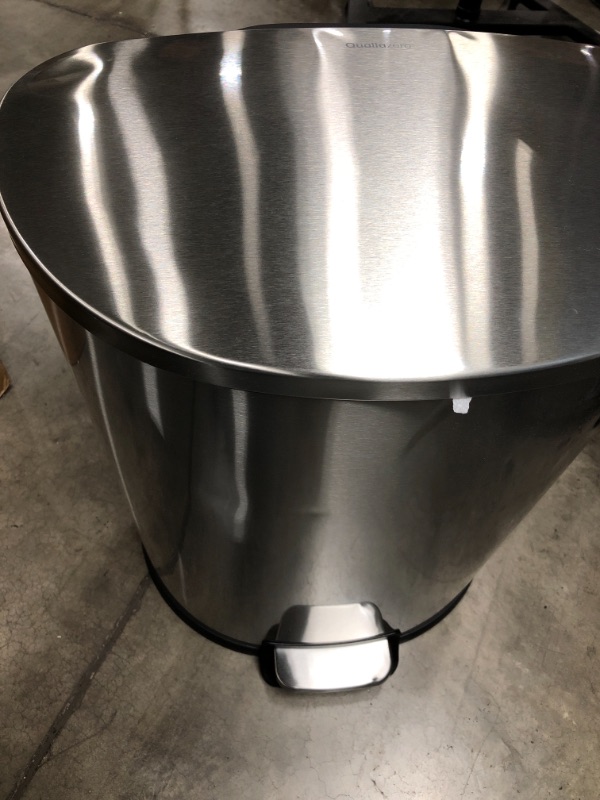 Photo 3 of ***MINOR DAMAGE***QUALIAZERO 50L/13Gal Heavy Duty Hands-Free Stainless Steel Commercial/Kitchen Step Trash Can, Fingerprint-Resistant Soft Close Lid Trashcan, 50L / 13 GAL