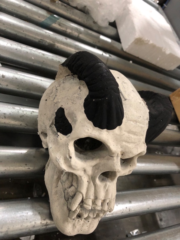 Photo 3 of **damaged ear**
Stanbroil Fireproof Fire Pit Fireplace Demon Skull Gas Log for Ventless & Vent Free, Propane, Gel, Ethanol, Electric, Outdoor Fireplace and Fire Pit, Halloween Decor, White - Patent Pending