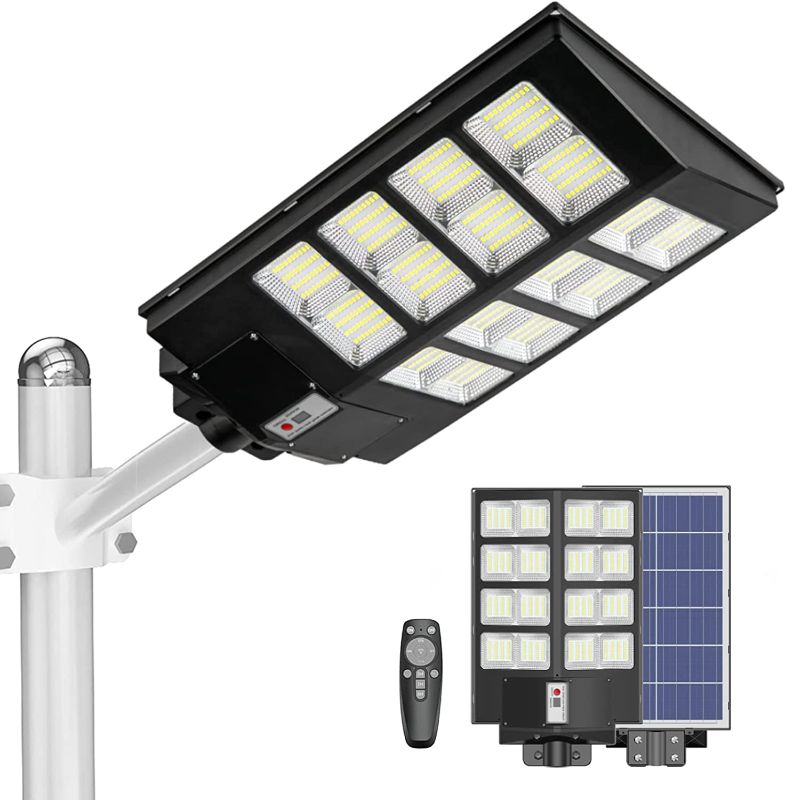 Photo 1 of 800W Solar Street Lights Outdoor Solar Powered Dusk to Dawn Parking Lot Light with Motion Sensor and Remote Control for Backyard(800W)
