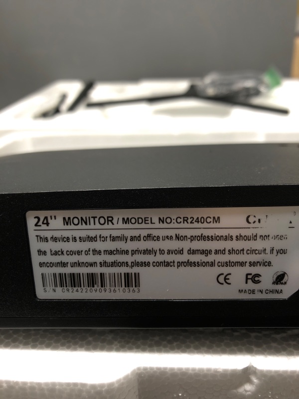 Photo 4 of CRUA 24" Curved Monitor, FHD(1920×1080p) 2800R 75HZ, 95% sRGB Color Gamut Computer Monitors, 3-Sided Narrow Bezel and Filter Blue Light Function, Desktop PC Monitor(HDMI, VGA)- Machine Black 24 ” Curved FHD 75HZ+