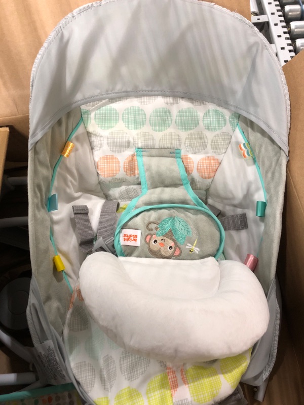 Photo 2 of Bright Starts Whimsical Wild Portable Compact Automatic Deluxe Baby Swing with Music and Taggies, Newborn and up
