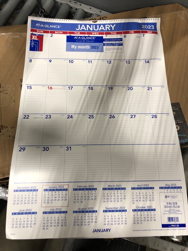 Photo 2 of AT-A-GLANCE 2023 Wall Calendar, 20" x 30", Extra Large, Spiral Bound, Monthly (PM428) Extra Large 2023 New Edition Calendar