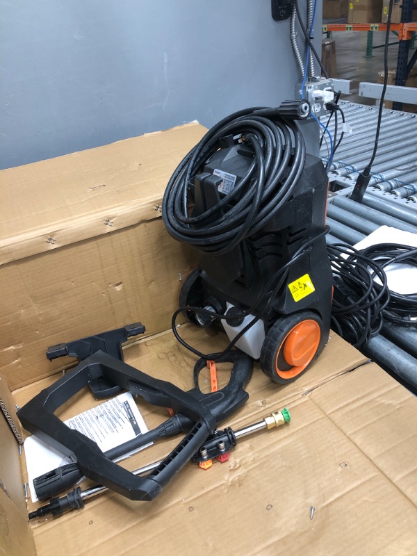 Photo 3 of 3500PSI Electric Pressure Washer, 2.8GPM 2000W Power Washer High Pressure Cleaner Machine with Spray Gun, 5 Nozzles & Detergent Tank for Cleaning Homes, Cars, Patios no hose reel