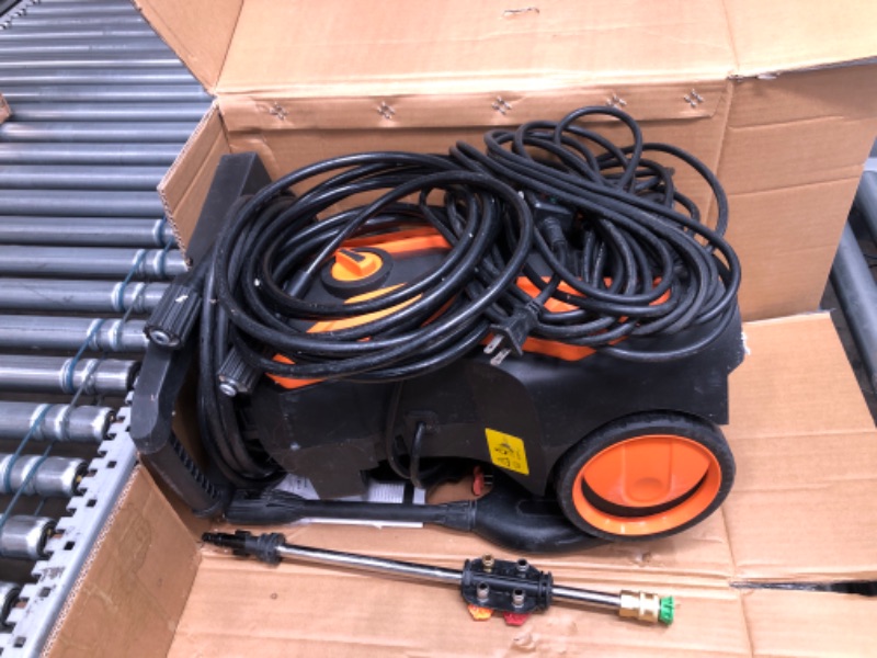 Photo 2 of 3500PSI Electric Pressure Washer, 2.8GPM 2000W Power Washer High Pressure Cleaner Machine with Spray Gun, 5 Nozzles & Detergent Tank for Cleaning Homes, Cars, Patios no hose reel