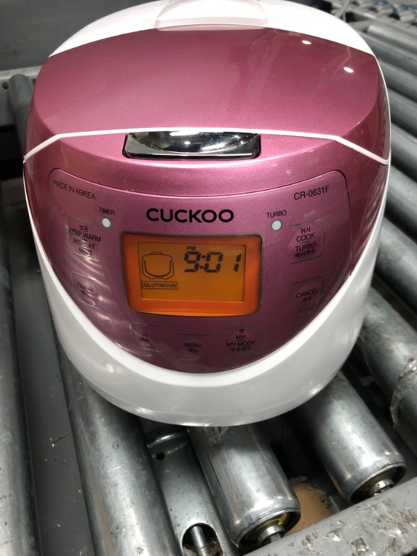 Photo 4 of cuckoo cr-0631f rice cooker, 6 cups uncooked (3 liters / 3.2 quarts), pink