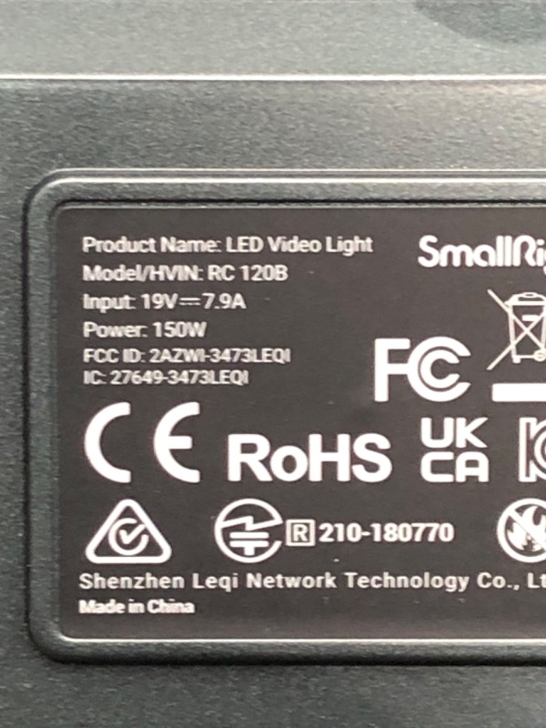 Photo 6 of SmallRig RC 120B 120W Bi-Color Cob Video Light 52800Lux@1m 2700K-6500K On-Board and SmallGoGo App Control, TLCI 96+ CRI 95+,9 Lighting Effects Support AC Adapter & 14.4V/26V V-Mount Battery-3471