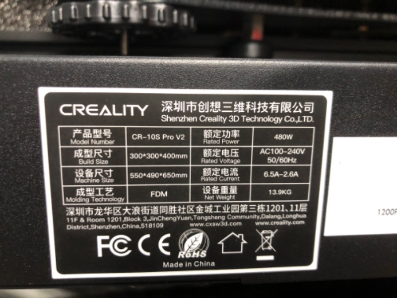 Photo 7 of Creality CR-10S Pro V2 3D Printer, Upgrade Creality CR-10 with BL Touch Auto Leveling Sensor Silent Board 500W Meanwell Power Supply Touch Screen Capricorn PTFE Large Build Size 11.8inx11.8inx15.7in