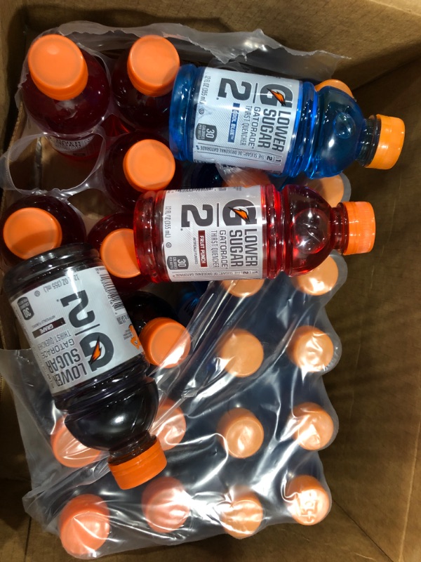 Photo 1 of ****expiration date not specified***
(24 Count) Gatorade Thirst Quencher Sports Drink Variety Pack, Fruit Punch and Cool Blue, low sugar