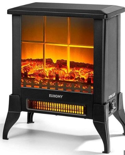 Photo 1 of ***HARDWARE INCOMPLETE***
Euyhomy Freestanding Wooden Smart Electric Fireplace TV Stand in Black

