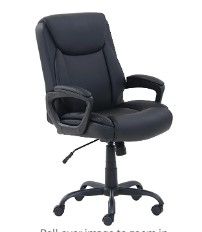 Photo 1 of Amazon Basics Classic Puresoft Padded Mid-Back Office Computer Desk Chair with Armrest - Black
