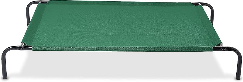 Photo 1 of Amazon Basics Cooling Elevated Pet Bed, Large (51 x 31 x 8 Inches), Green
