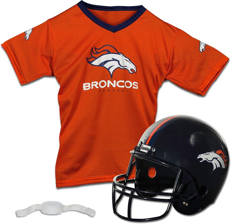 Photo 1 of Franklin Sports NFL Kids Football Helmet and Jersey Set - Youth Football Uniform Costume - Helmet, Jersey, Chinstrap
