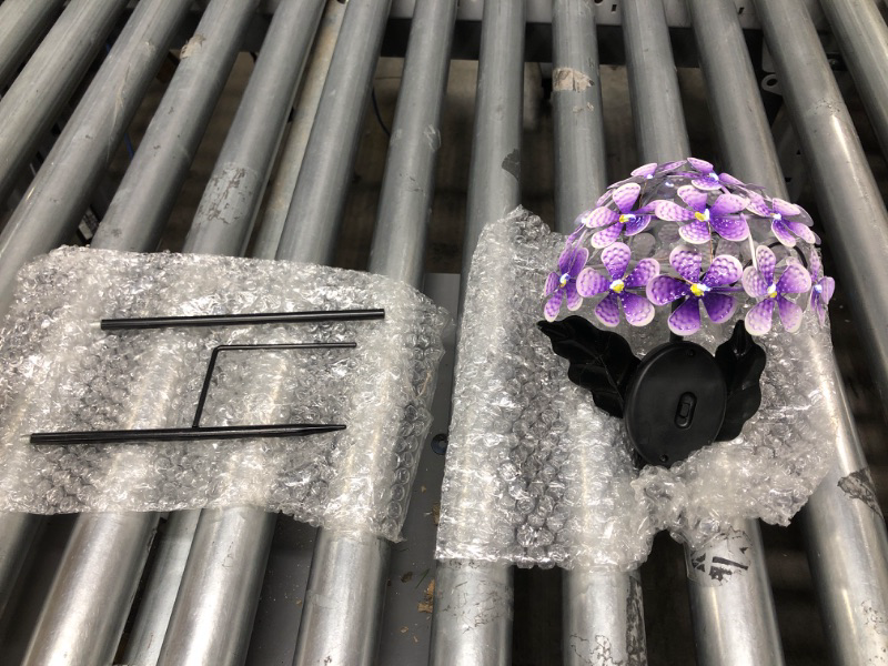 Photo 2 of **TESTED** Aseakey Solar Lights Outdoor Garden Decorative Flowers Lights, Halloween Christmas Decoration , Color Changing LED Solar Powered Landscape Lights for Yard Patio(Purple Hydrangea)