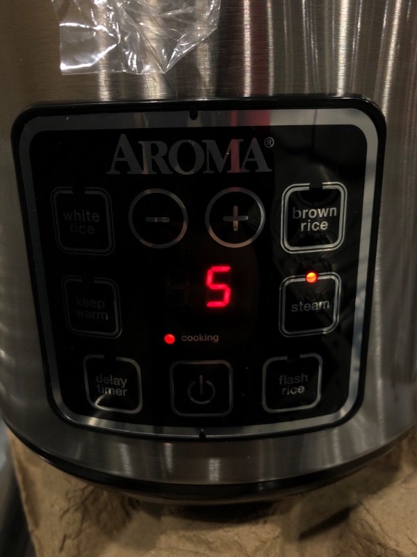 Photo 6 of Aroma Housewares ARC-914SBD Digital Cool-Touch Rice Grain Cooker and Food Steamer, Stainless, Silver, 4-Cup (Uncooked) / 8-Cup (Cooked)
