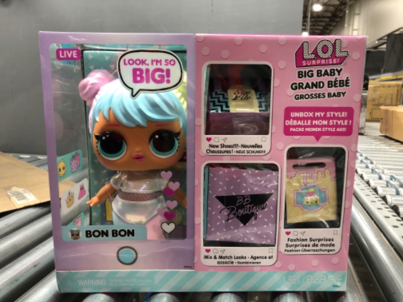 Photo 2 of LOL Surprise Big B.B. (Big Baby) Bon Bon – 11 Large Doll Unbox Fashions Shoes Accessories Includes Playset Desk Chair and Backdrop
