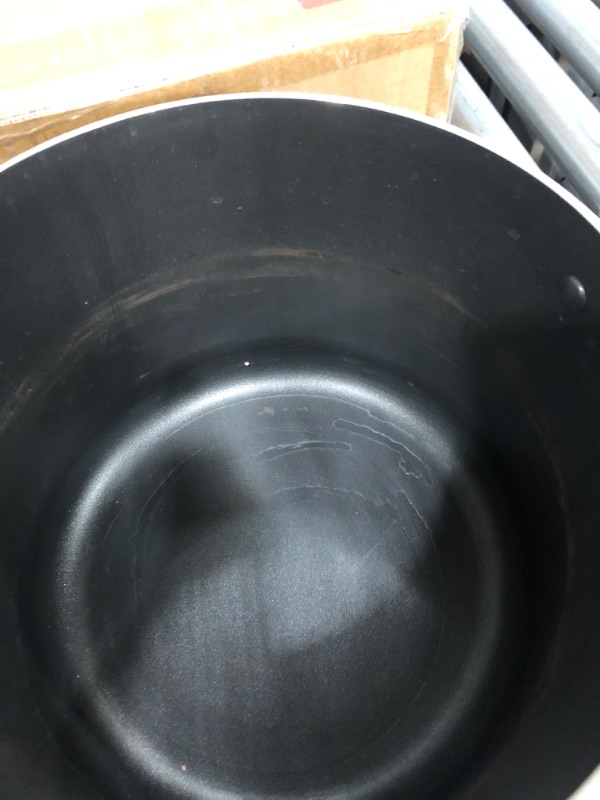 Photo 3 of 10.5 qt. Hard-Anodized Aluminum Nonstick Stock Pot in Black with Glass Lid