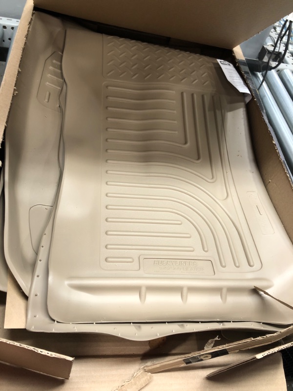 Photo 2 of Husky Liners Weatherbeater Series | Front & 2nd Seat Floor Liners (Footwell Coverage) - Tan | 98383 | Fits 2008-2010 Ford F250/F350/450 Crew Cab w/o Manual Transfer Case Shifter 3 Pcs