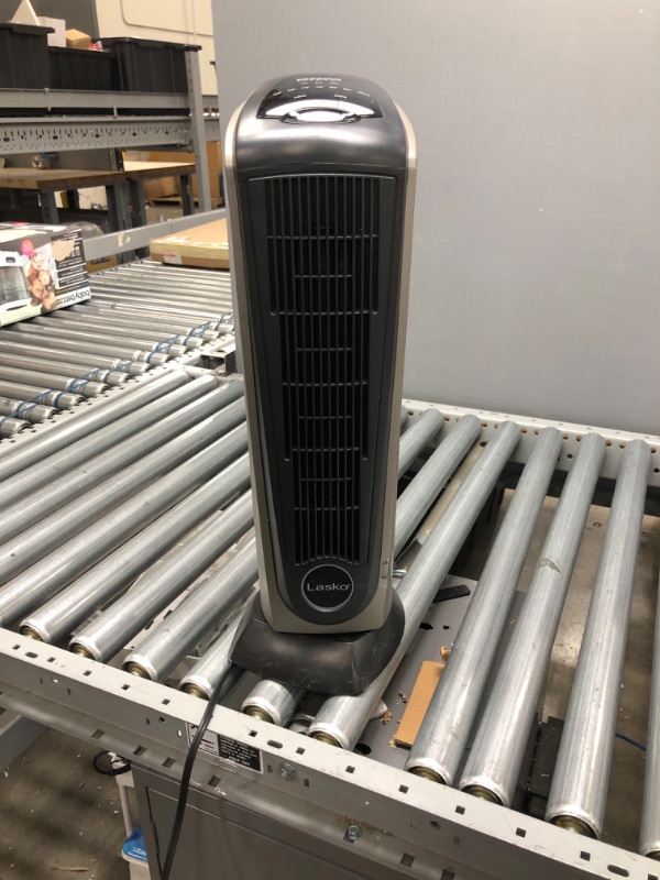 Photo 2 of Lasko Oscillating Ceramic Tower Space Heater for Home with Adjustable Thermostat, Timer and Remote Control, 22.5 Inches, Grey/Black, 1500W, 751320