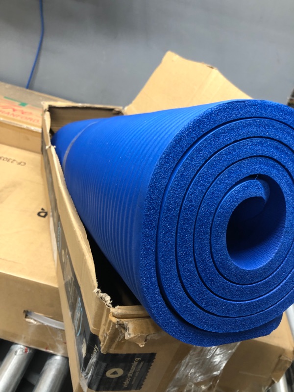 Photo 2 of Amazon Basics 1/2-Inch Extra Thick Exercise Yoga Mat Blue Yoga Mat