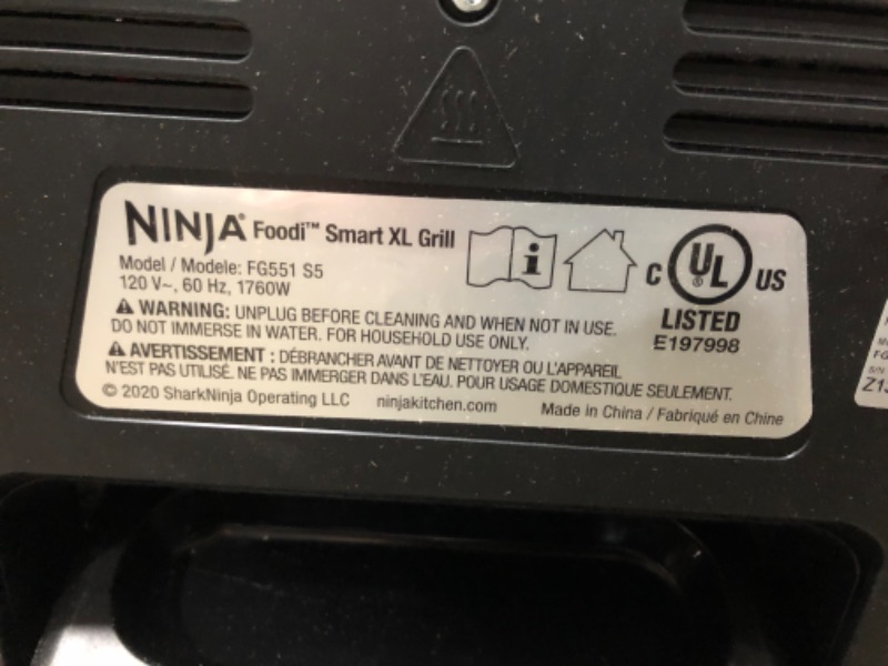 Photo 2 of ***TESTED***Ninja FG551 Foodi Smart XL 6-in-1 Indoor Grill with Air Fry, Roast, Bake, Broil & Dehydrate, Smart Thermometer, Black/Silver Ninja Foodi Smart XL Grill + Thermometer 1st Generation