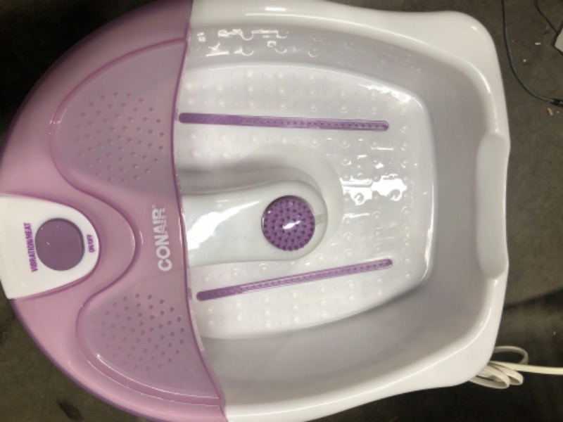Photo 2 of ***TESTED***Conair Soothing Pedicure Foot Spa Bath with Soothing Vibration Massage, Deep Basin Relaxing Foot Massager with Jets, Pink/White Lavender