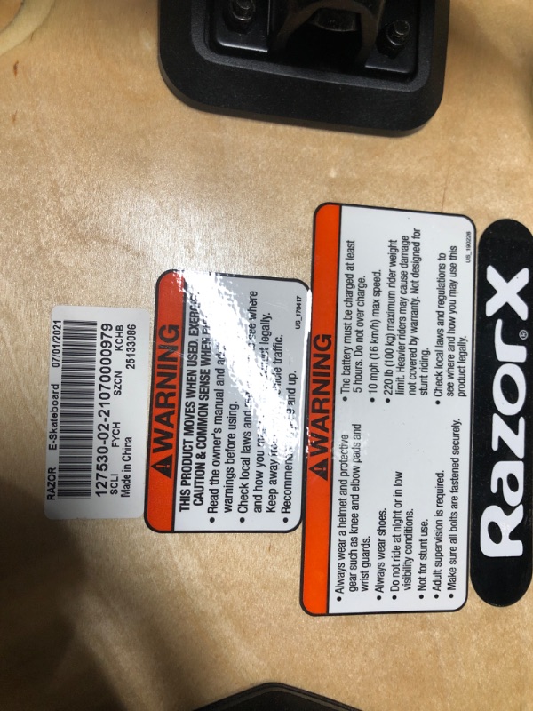Photo 4 of *(Parts Only) RazorX Electric Skateboard Black Cruiser Skateboard Frustration-free Packaging
