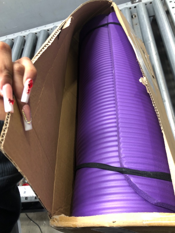 Photo 2 of Amazon Basics 1/2-Inch Extra Thick Exercise Yoga Mat Purple Yoga Mat