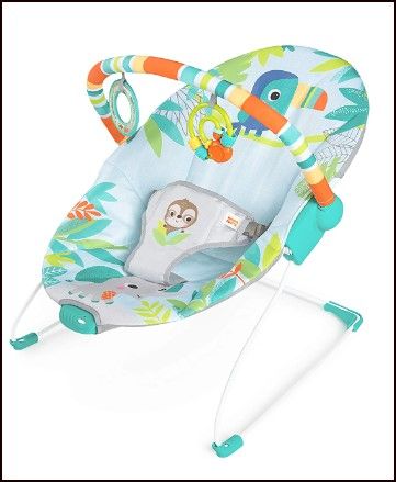 Photo 1 of Bright Starts Fanciful Fantasy Unicorn 3-Point Harness Vibrating Baby Bouncer with -Toy bar