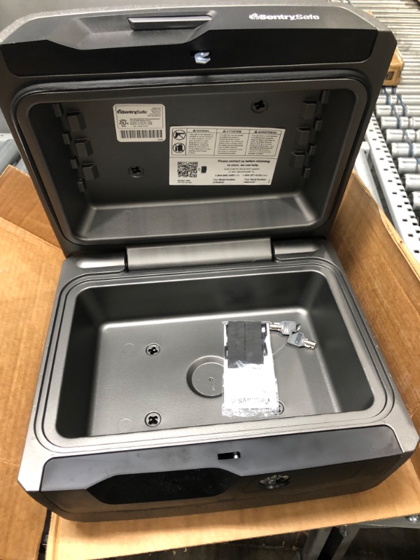 Photo 1 of SentrySafe Fireproof and Waterproof Safe Box with Key Lock, Fire and Water Chest Safe for Valuables, 0.36 Cubic Feet, 7.6 x 16.5 x 14.8 Inches, CHW30200