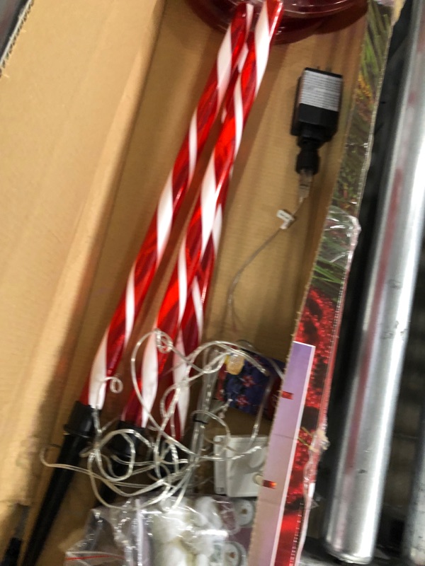 Photo 5 of **USED-ITEM**
Alpine Corporation 28" H Outdoor Candy Cane Yard Stakes with Red and White LED Lights (Set of 3)