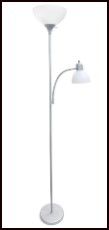 Photo 1 of **used**
Simple Designs LF2000-SLV Mother-Daughter Floor Lamp with Reading Light, Silver
