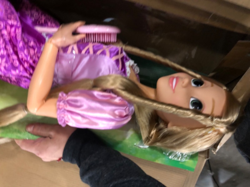 Photo 4 of **opened**
Disney Princess Rapunzel 32" Playdate, My Size Articulated Doll, Comes with Brush to Comb Her Long Golden Locks, Movie Inspired Purple Dress, Removable Shoes & A Tiara