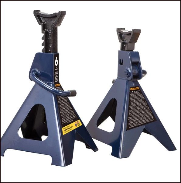 Photo 1 of **opened**
TCE 6 Ton (12,000 LBs) Capacity Steel Jack Stands, 2 Pack, Blue, AT46002U
