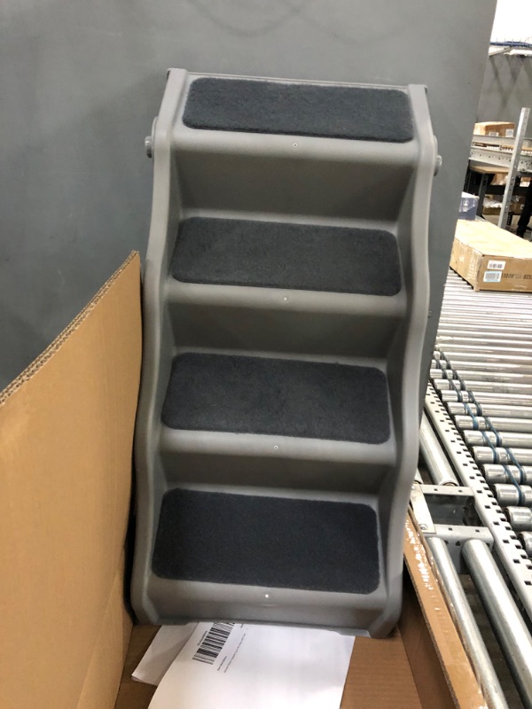 Photo 3 of Amazon Basics Foldable Steps for Dogs and Cats 14.6"X22.75"X19.5" Foldable Grey