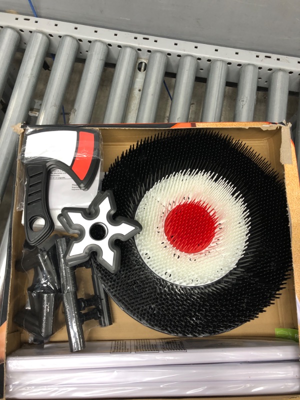 Photo 2 of BLACK SERIES The Axe Throwing Target Set, 3 Throwing Axes and Bristle Target, Active and Safe Play, Blunted Edges and Lightweight Plastic, Indoor or Outdoor Use and Backyard Fun