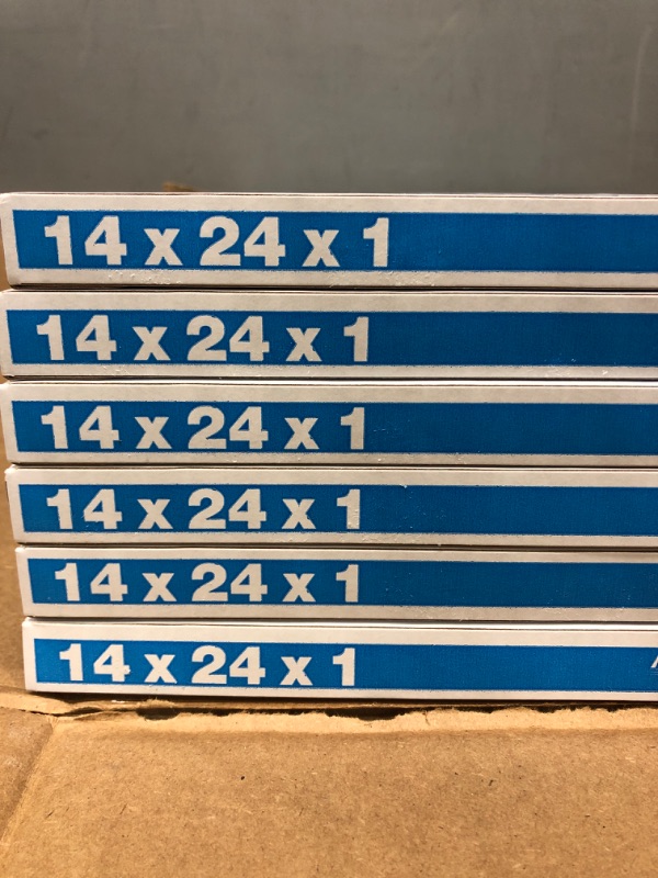 Photo 2 of Aerostar 14x24x1 MERV 11 Pleated Air Filter, AC Furnace Air Filter, 6 Pack (Actual Size: 13 3/4"x 23 3/4" x 3/4") 14x24x1 Filter