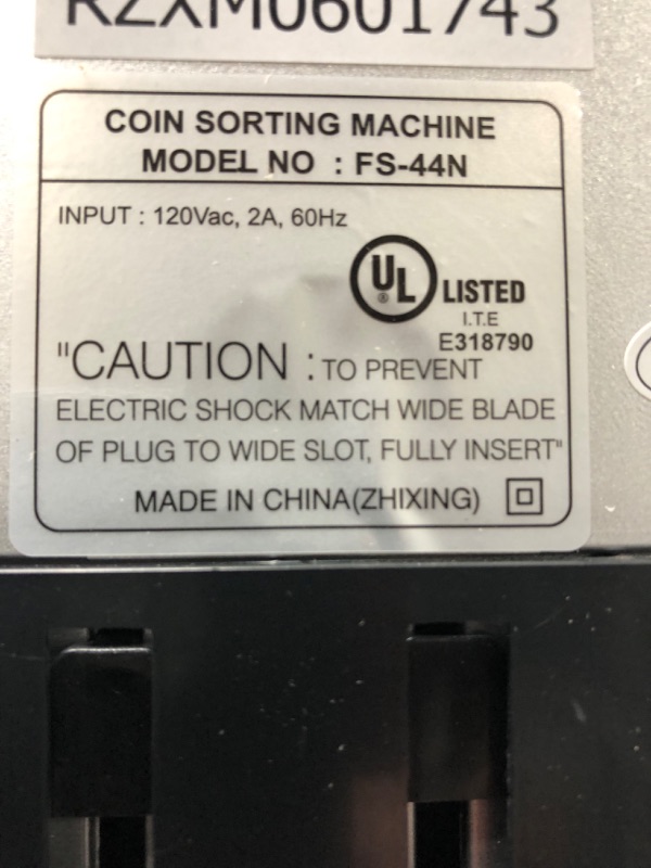 Photo 4 of Royal Sovereign 4 Row Electric Coin Counter with Patented Anti-Jam Technology & Digital Counting Display (FS-44N), Black FS-44N FS-44N