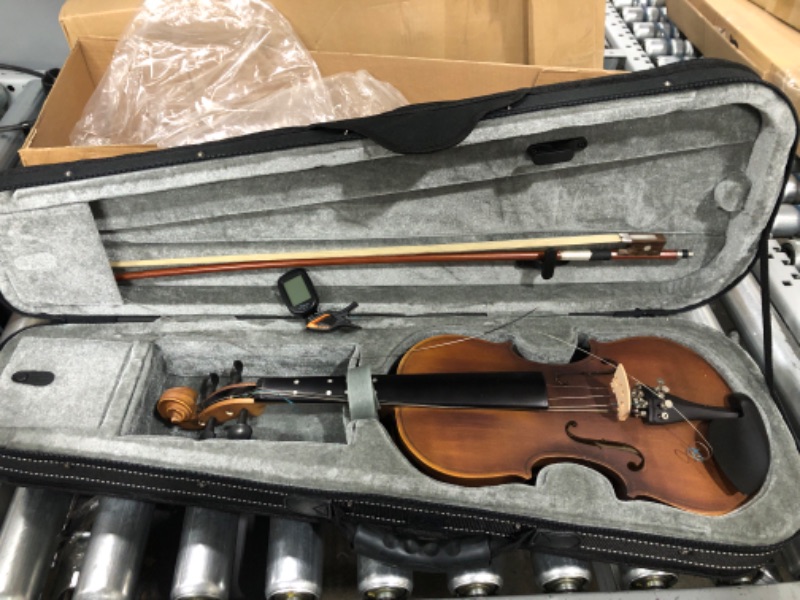 Photo 2 of Eastar 1/2 Violin Set Half Size Fiddle EVA-3 Matte for Beginners with Hard Case, Rosin, Shoulder Rest, Bow, and Extra Strings (Imprinted Finger Guide on Fingerboard)
