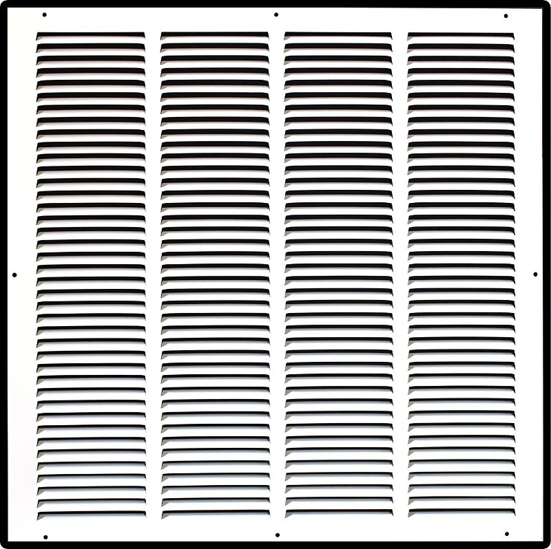 Photo 1 of 20"W x 20"H [Duct Opening Measurements] Steel Return Air Grille (AGC Series) Vent Cover Grill for Sidewall and Ceiling, White | Outer Dimensions: 21.75"W X 21.75"H for 20x20 Duct Opening
