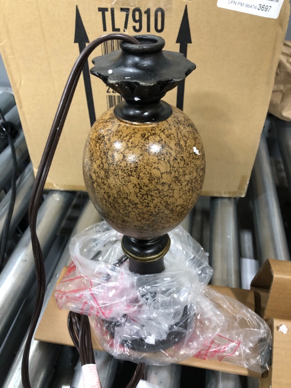 Photo 1 of Decor Therapy Mae Resin and Marble Table Lamp, Bronze