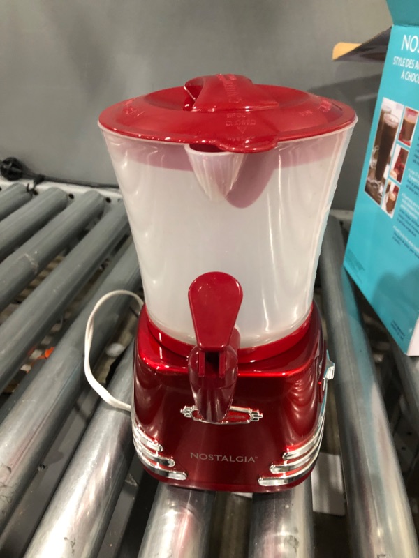 Photo 3 of Nostalgia Retro Frother and Hot Chocolate Maker and Dispenser, 32 Oz, for Coffees, Lattes, Cappuccinos, Red Red Hot Chocolate Maker