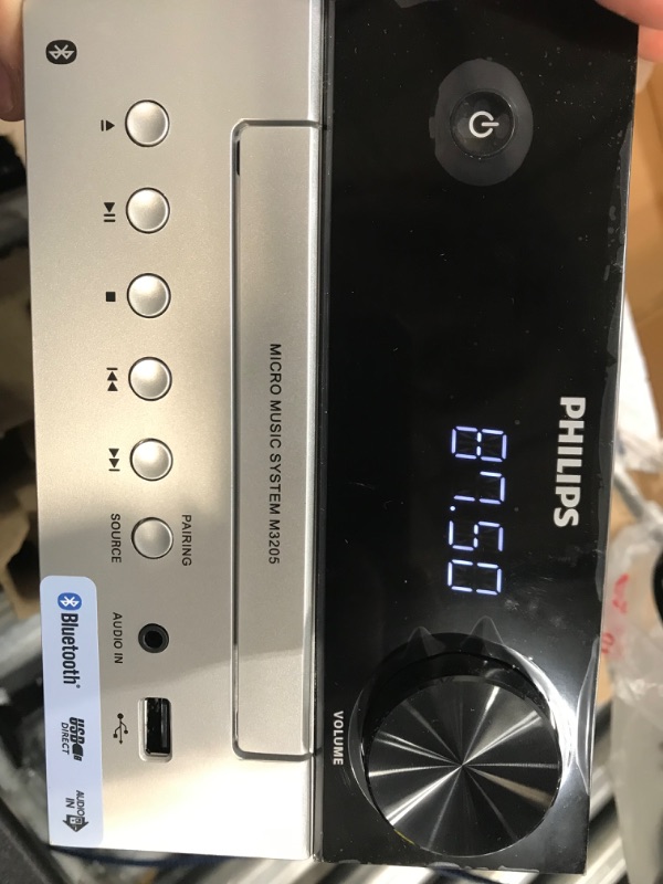 Photo 4 of Philips Bluetooth Stereo System for Home with CD Player, MP3, USB, Audio in, FM Radio, Bass Reflex Speaker, 18W, Remote Control Included