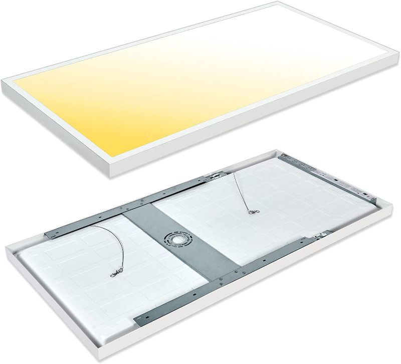 Photo 1 of 2x4 FT LED Flat Panel Light Surface Mount 5000K-4000K-3000K Switchable & 0-10V Dimmable, 30W-40W-50W Selectable Flush Mount Ceiling Light 24x48 inch, ETL Listed, 100-277V, White