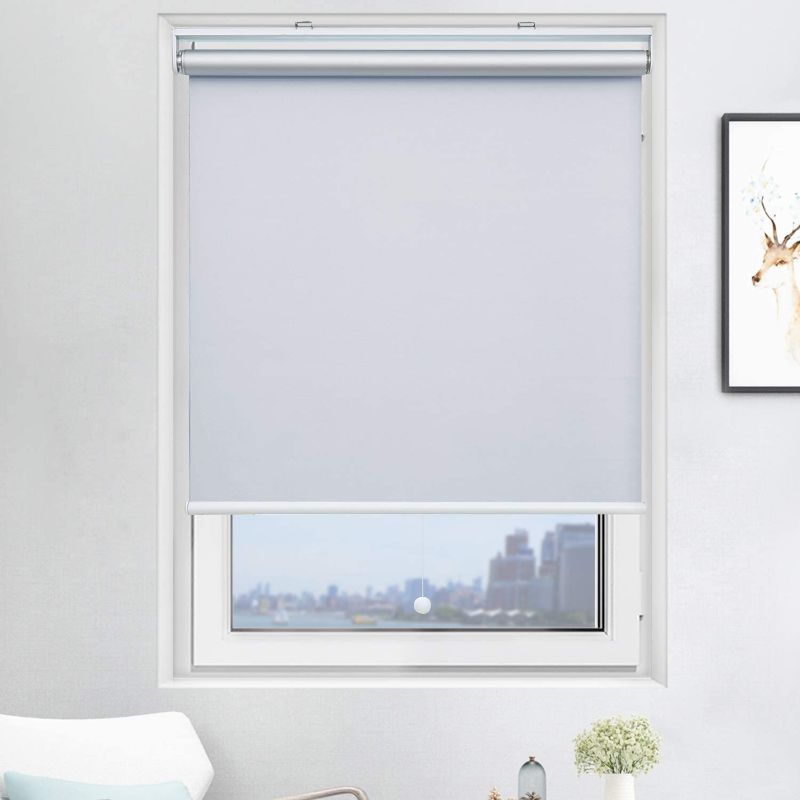 Photo 1 of Acholo Blackout Roller Shades Cordless Window Blinds (White, 23 x 72 Inch) and Room Darkening Shades for Home & Windows
