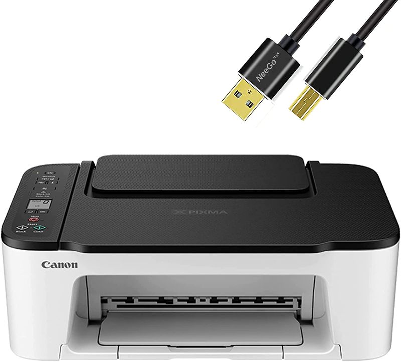 Photo 1 of Canon Wireless Inkjet All in One Printer, Print Copy Fax Scan Mobile Printing with LCD Display, USB and WiFi Connection with 6 ft NeeGo Printer Cable
