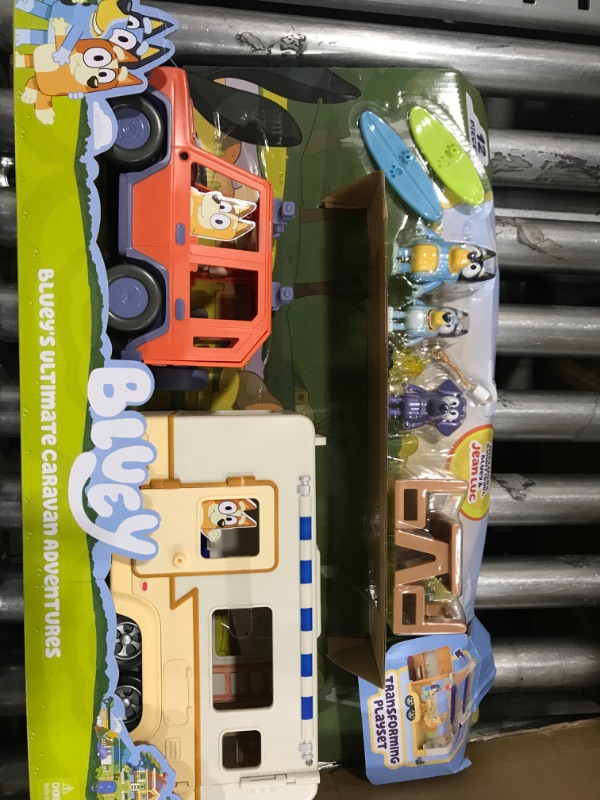 Photo 1 of Bluey Ultimate Caravan Adventures - Caravan Playset and Three 2.5-3" Figures & 4WD Family Vehicle with 2 Surfboards
