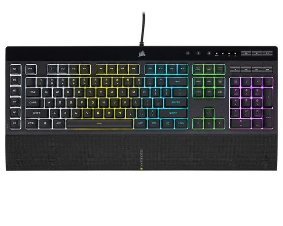 Photo 1 of CORSAIR K55 RGB PRO-Dynamic RGB Backlighting - Six Macro Keys with Elgato Stream Deck Software Integration-IP42 Dust and Spill Resistant-Detachable Palm...
