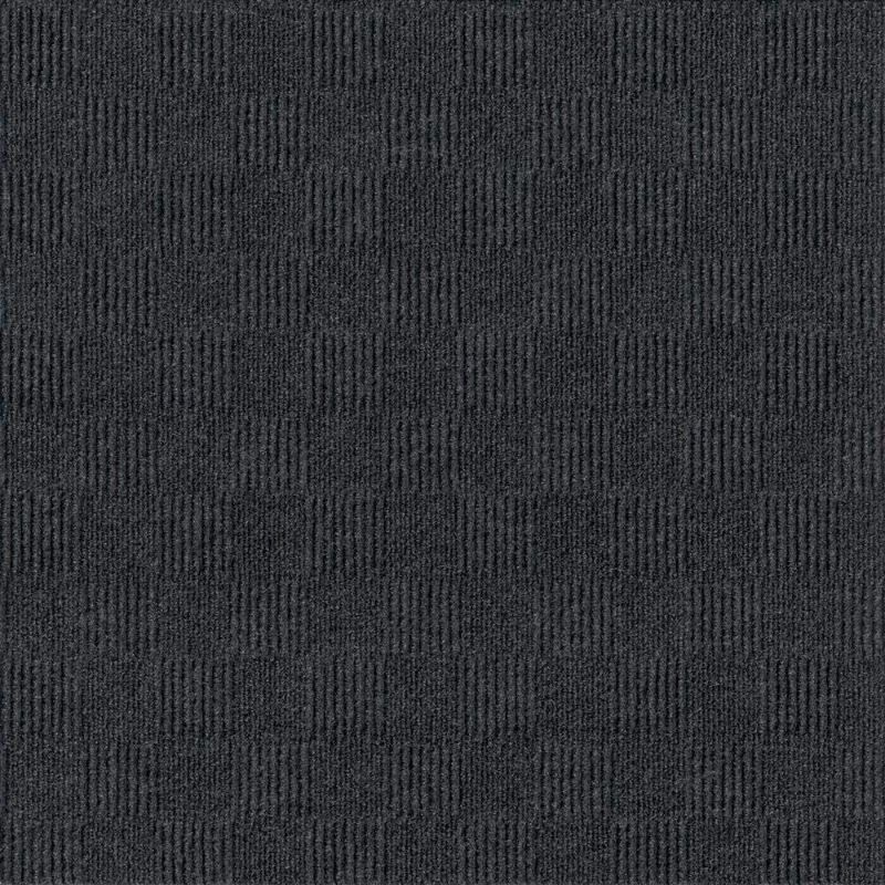 Photo 1 of 24"x 24" Carpet Tile Peel and Place - Crochet (Black) (60sq.ft.) 15 Tiles
